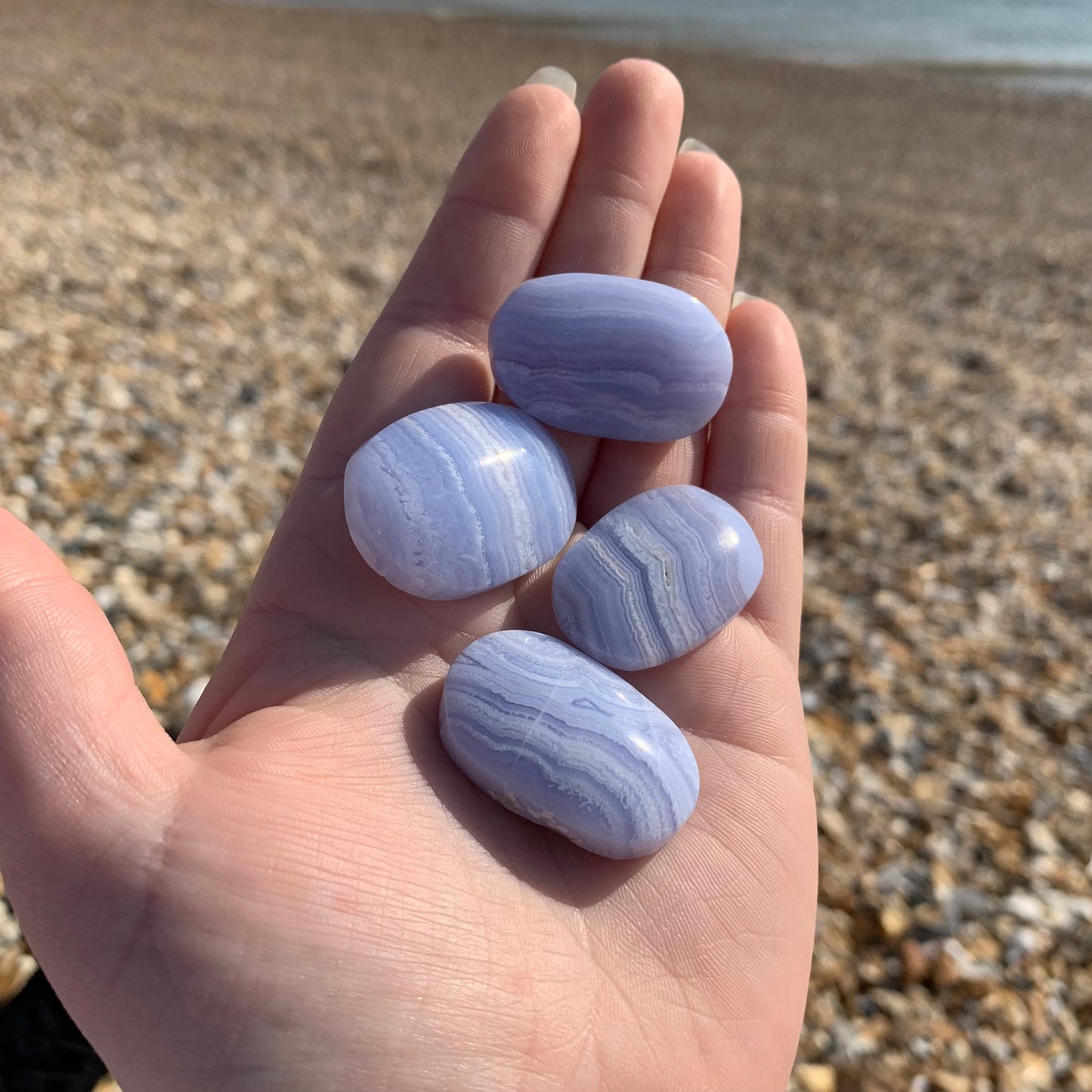 Blue Lace Agate Palmstone