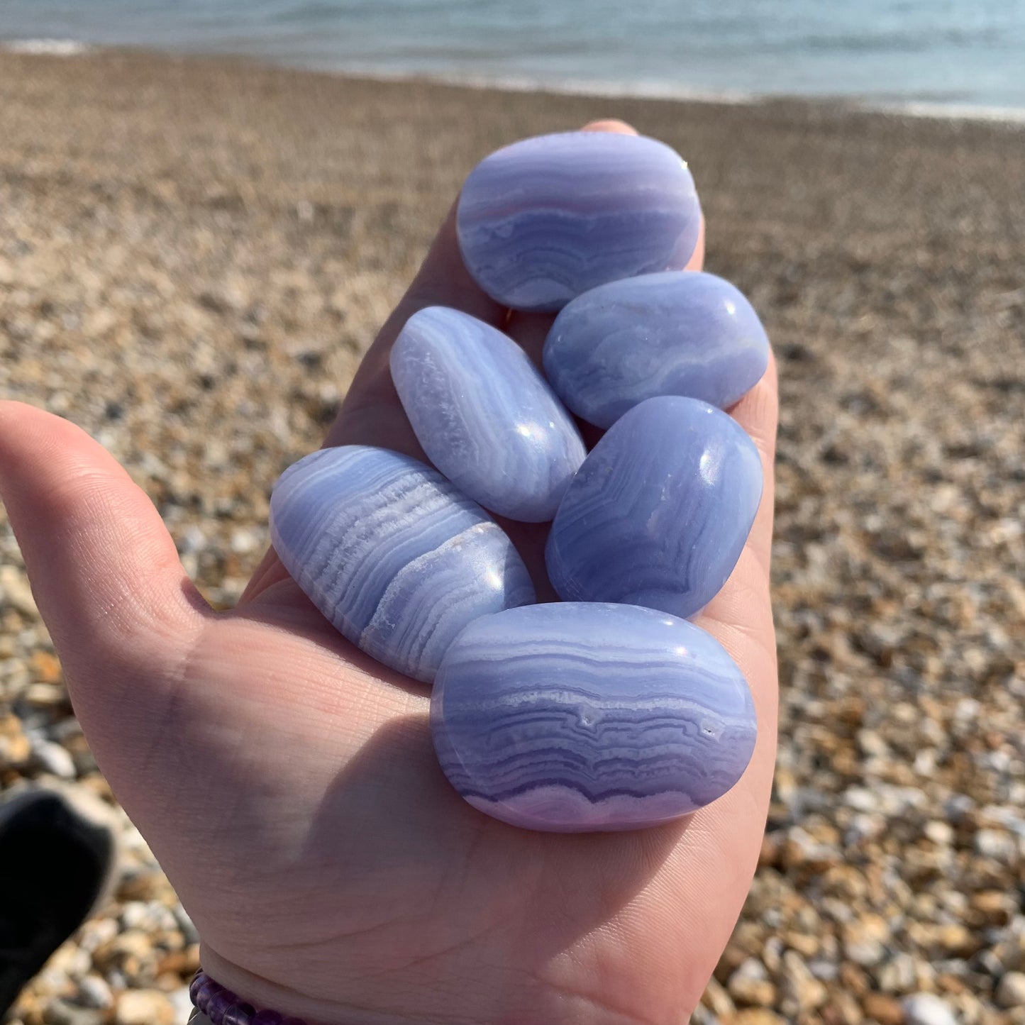 Blue Lace Agate Palmstone
