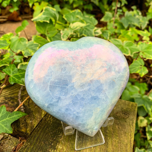 Aura Blue Calcite Heart