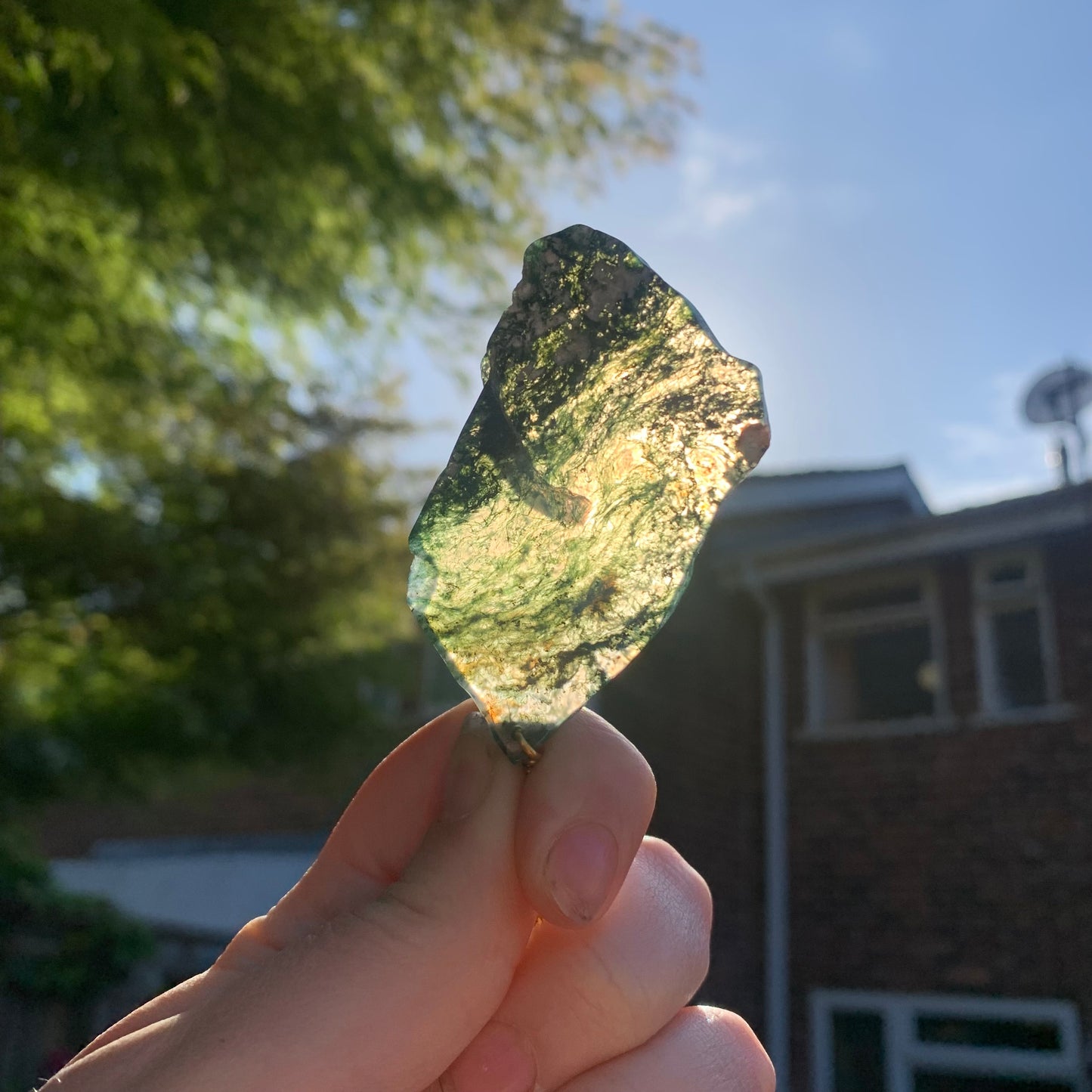 Moss Agate Slab Necklace D