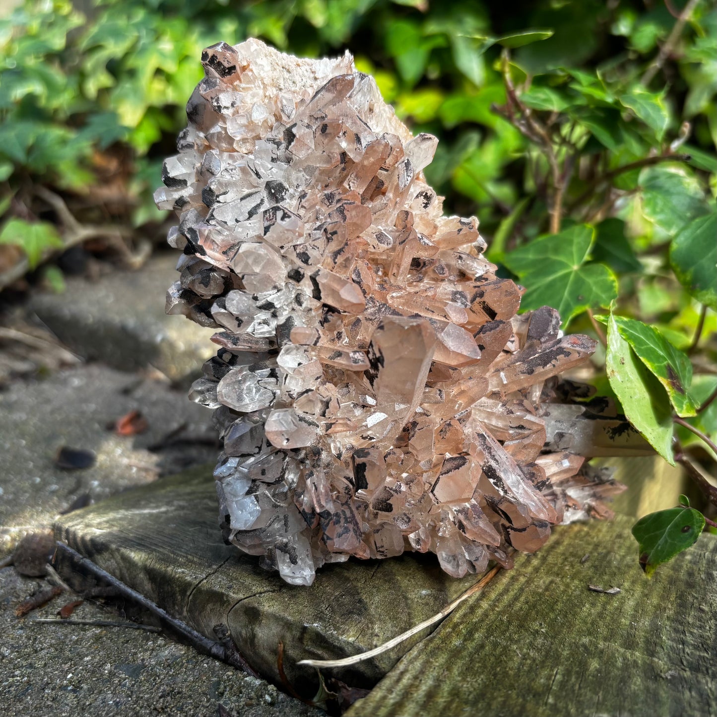 Hematite-Stained Quartz Cluster