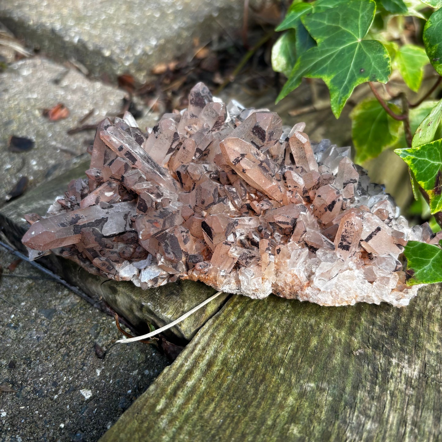 Hematite-Stained Quartz Cluster